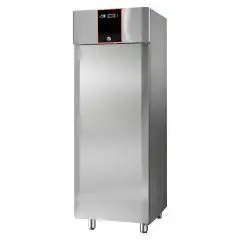 ARMOIRE RÉFRIGÉRÉE EN ACIER INOX AISI 304 - FROID VENTILÉ - Mod CH07RMPLMTN - GASTRONORM 2/1 - CAPACITÉ 700 L - 1 PORTE - ARRÊT VENTILATION - TEMPÉRATURE 0° +10°C - Dim L 71 x P 80 x h 210 cm