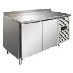 TABLE RÉFRIGÉRÉE AVEC DOSSERET EN ACIER INOX AISI 304 - SPÉCIAL PÂTISSERIE - FROID VENTILÉ - Mod PXF2200TN - 2 PORTES - CAPACITÉ 428 L - TEMPÉRATURE +2°/+8°C - Dim L 151 x P 80 x h 96 cm