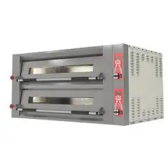 FOUR ÉLECTRIQUE NUMÉRIQUE POUR PIZZA - Mod. SILAR 12L D - N. 2 chambres - Plan réfractaire ou chambre entièrement réfractaire - Dimensions de la chambre : cm L 105 x P 70 x 15 h - N. de pizzas 6 + 6 (Ø cm 30/34) - Puissance 18,00 kW - Norme CE