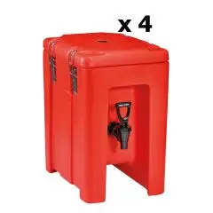CONTENEUR ISOTHERME - MOD QC05 - POUR LE TRANSPORT DE BOISSONS ET ALIMENTS LIQUIDES  - CHAUDS OU FROIDS  - CAPACITÉ Lt. 4,3 - DIM cm L24,5xP35x39,5H - EMBALLAGE N 4 PIÈCES
