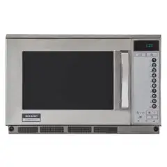 FOUR À MICRO-ONDES EN ACIER INOXYDABLE avec commandes numériques - Mod. R25AT - Plaque céramique fixe - Fonction de dégivrage rapide - Capacité de la chambre de cuisson lt. 20 - Puissance W 2100 - Alimentation 230V monophasé - Norme CE
