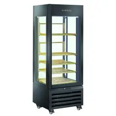Présentoir réfrigéré pour vin - Mod RV 404BL - Capacité n 75 bouteilles - Température de +0/+20 °C - Réfrigération ventilée - Dimensions cm L 70 x P 65 x 190 H