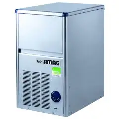 MACHINE À GLAÇONS CREUX - Mod SEI18 - CAPACITÉ BAC 4 Kg - PRODUCTION AVEC MOTEUR À AIR JUSQU’À 19 kg /24 h - PRODUCTION AVEC MOTEUR À EAU JUSQU’À 17 kg /24 h - Dim. L 33,4 x P 45,7 x H 55,2/57,2 cm