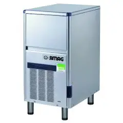 MACHINE À GLAÇONS CREUX - Mod. SEI40 - CAPACITÉ BAC 12 Kg - PRODUCTION AVEC MOTEUR À AIR JUSQU’À 41/24 h kg - PRODUCTION AVEC MOTEUR À EAU JUSQU’À 39 kg /24 h - Dim. L 37,9 x P 55,5 x H 63,7/72,9 cm