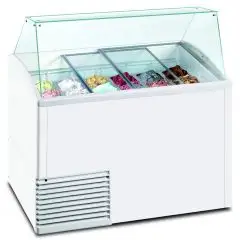 PRÉSENTOIRS VITRINES À CREME GLACÉE - MOD. SL 510 ICE - TEMPÉRATURE -15°/-20° C - CAPACITÉ Lt 431 - Dim. L 134,1 x P 72,5 x h 123,5 - POIDS Kg. 103 - Norme CE