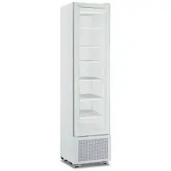 PRÉSENTOIR RÉFRIGÉRÉ EN TÔLE PEINTE BLANCHE - STATIQUE - Mod MILS FREEZER 225V B - CAPACITÉ 226 L - 1 PORTE EN VERRE - TEMPÉRATURE -18/-24°C - DIMENSIONS cm L 49,4 x P 52,1 x H 191,5 - NORME CE
