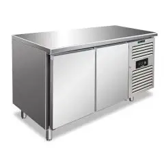 Table r&eacute;frig&eacute;r&eacute;e mod&egrave;le SNACK 2100 ATNF, temp&eacute;rature -2&deg;C / +8&deg;C, capacit&eacute; brute 260,3 Lt, dimensions ext&eacute;rieures 1360 x 600 x 860 mm.