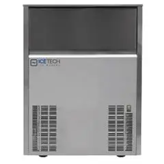 MACHINE À GLAÇONS PLEINS AVEC SYSTÈME À ASPERSION - Mod SS 75 - TYPE DE GLAÇON M/L - GLAÇON 22/40 g - PRODUCTION AVEC MOTEUR À AIR JUSQU’À 58 kg/24h - PRODUCTION AVEC MOTEUR À EAU JUSQU’À 60 kg/24h - Dim L 51,5 x P 64,5 x H 84 cm