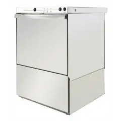 LAVE-VERRES PROFESSIONNEL EN ACIER INOX - MOD U500 - AVEC POMPE DE VIDANGE - ALIMENTATION MONOPHASÉE - HAUTEUR MAX PASSAGE UTILE 34 cm - CASIER CARRÉ 50x50 cm - DURÉE CYCLE 120 sec - DOSEUR DE LIQUIDE DE RINÇAGE RÉGLABLE - Dimension totale L 55 x P 60 x h