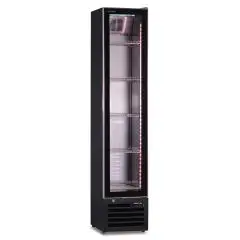 VITRINE RÉFRIGÉRÉE VERTICALE POUR L'EXPOSITION DE LA VIANDE - Mod TH REGA - Statique avec agitateur - Puissance de 180 W - Capacité de 164 litres - Température de 0° à +4°C - Dimensions cm L 39 x P 47,5 x 188 H - Norme CE