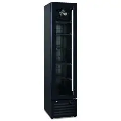 Présentoir réfrigéré - Ventilé - Mod THIN FREEZER BLACK - Capacité L 165 - N 1 porte vitrée - Température -17/-22°C - Dimensions cm L 42 x P 60 x H 188