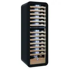 Vitrine réfrigéré pour vin avec capacité Lt 268 et température de +2 à +12 °C et de +12 à +20 °C Klimaitalia VINARIUS 62 BLACK
