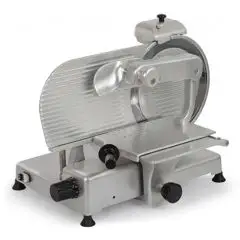 TRANCHEUSE VERTICALE - Mod. VRT S 370 BLC CEP - Pour charcuterie - Lame en acier inox ø 370 - Capacité de coupe L 350 x P 265 mm - Affûteur fixe - Verrouillage du chariot - Alimentation monophasée 230V/1/50Hz - Norme CE