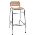 Sgabello - couleur Arancione - Structure en aluminium anodisé, tube Ø28 x 1,8 mm, doghe en bois di rovere - Modèle 042-ALW09-2012