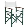 Poltroncina - couleur blanc; verde - Structure pieghevole en aluminium verni, braccioli en bois, tessuto en textilene - Modèle 051-MC1415W