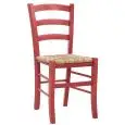 Sedia - couleur rosso - Structure en bois de hêtre, seduta impagliata - Modèle 1037-G03-R