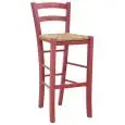 Sgabello - couleur rosso - Structure en bois de hêtre, seduta impagliata - Modèle 1038-R