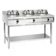 Cuisinière chinoise 3 feux wok à gaz Bartscher - Mod 1053103 - Puissance 34,5 kW - Dimensions cm L 150 x P 60 x H 96