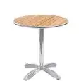 Table - couleur aluminium - Structure en aluminium, plateau en bois - Modèle 106-MTW001-01