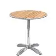 Table - couleur aluminium - Structure en aluminium, plateau en bois - Modèle 106-MTW001-02