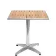 Table - couleur aluminium - Structure en aluminium, plateau en bois - Modèle 109-MTW006A-01