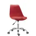 Poltrona ufficio - couleur rosso - Structure en métal chromé, scocca en polypropylène, cuscino en ecopelle - Modèle 1126-red