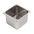 Cuve à crème glacée en acier inoxydable - Dimensions cm 16,5x16,5 (intérieur mm 150x130) - Hauteur cm 12 - Lt 2,5