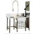 TABLE ENTREE LAVE-VAISSELLE - GAUCHE AVEC EVIER ET TROU DE DEBARASSE AVEC GOMME - Dimensions cm 130x79x85