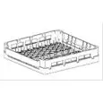 PANIER PLATEAUX  6 PLACES POLYPROPYLENE - Dimensions cm 50x50x11