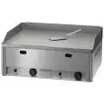 PLANCHA À GAZ DE COMPTOIR - Mod. FRY2/LRM - SURFACE 1/2 lisse et 1/2 rayée - PUISSANCE 8 kW - Plan de cuisson 65x48 cm -Alimentation MÉTHANE/GPL - Norme CE
