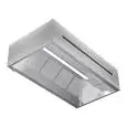 Hotte murale en acier inox AISI 304 avec filtres labyrinthe réintégration d'air avec éclairage (sans moteur)