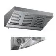 Hotte autoaspirante murale type snack en acier inox AISI 304 (avec moteur) - filtres labyrinthe - spots led