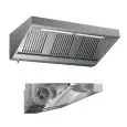 Hotte autoaspirante murale type snack en acier inox AISI 304 (avec moteur) - filtres labyrinthe - Éclairage au néon