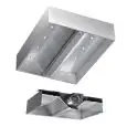 Hotte Cubika centrale autoaspirante en acier inox AISI 304 (avec moteur) - filtres labyrinthe - spots led