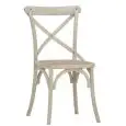 Sedia - couleur blanc - Structure en bois, effet antique, seduta en rattan - Modèle 1188-HT36AW-01