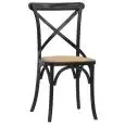 Sedia - couleur noir - Structure en bois, effet antique, seduta en rattan - Modèle 1188-HT36N-01