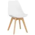 Sedia - couleur blanc - Structure en bois, scocca en polypropylène, cuscino en ecopelle - Modèle 1193-PW72-W-01