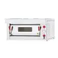 FOUR POUR PIZZA - Cod. T1A-I - Four électrique à 1 plan de cuisson en réfractaire - Dimension intérieure cm 61x62x15h - Dimension extérieure cm 85x95x46h - N. Pizze 4 (Ø cm 30) - N. 1 Plat à four (cm 60x40) - Puissance maximale Kw 4 - Aux normes CEE