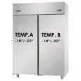ARMOIRE RÉFRIGÉRÉE EN ACIER INOX AISI 304 - VENTILÉE  -  Mod BG12ENN-COMBINÉE TN+TN - CAPACITÉ 1150 Lt - N. 2PORTES  - TEMPÉRATURE -18°/-22°C - Dim. cm 142x70xh203/210 - Norme CE