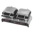 MACHINE POUR WAFFEL , GAUFFRES - Mod 51913EU - BASE DOUBLE POUR PLAQUES INTERCHANGÉABLES- Alimentation V 400/50-60Hz TRIPHASÉ  - PUISSANCE  W 5600 - DIM. Cm L 61 x P 34 x h 27,5