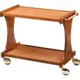 CHARIOT DE SERVICE EN BOIS2 NIVEAUX - MOD. CL2001 - Structure en bois feiulleté de bouleau - Niveaux en mélamine - Dim. 106x55xh85 cm
