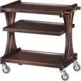 CHARIOT DE SERVICE EN BOIS 3 NIVEAUX - MOD. CL2151 - Structure en bois feiulleté de bouleau - Niveaux en mélamine -  Dim. 106x55xh85  cm