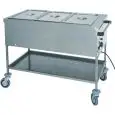 CHARIOT THERMIQUE - MOD. CTS - Structure en acier inox - Thermostat réglable +30° +90°C - Voltage V230 50/60 Hz