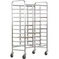 CHARIOT PORTE PLATEAUX RENFORCÉE - MOD. CA147R - Structure en acier inox - Glissières en acier inox - Capacité N. 30 Plateaux GN 1/1 (53x32,5 cm) - Dim. 110x62x175 cm