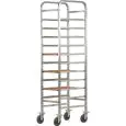 CHARIOT PORTE PLATEAUX RENFORCÉE - MOD. CA145R - Structure en acier inox - Glissières en acier inox - Capacité N. 10 Plateaux GN 1/1 (53x32,5 cm) - Dim. 38x62x175 cm