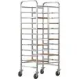 CHARIOT PORTE PLATEAUX RENFORCÉE - MOD. CA146R - Structure en acier inox - Glissières en acier inox - Capacité N. 20 Plateaux GN 1/1 (53x32,5 cm) - Dim. 74x62x175 cm