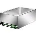 TABLE CHAUFFANTE BAIN MARIE -MOD. BM7700 - Structure en acier inox - Capacité Cuves : n. 1 x 1/1 GN H15 cm - Puissance W 1200 - Voltage V230 50/60 Hz -  Dim. 57x37xh22 cm