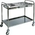 CHARIOT DE SERVICE PORTE-BACS GN - MOD. CA1386 - Structure en acier inox - Niveau inférieur en acier inox liés, insonorisées   - Capacité bacs - N° 2 x GN 1/1 - Dim. 77x62xh97  cm