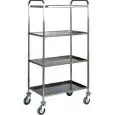 CHARIOT DE SERVICE 4 NIVEAUX - MOD. CA1381 - Structure en acier inox -  Niveaux liés, satinés,insonorisés en acier inox - Dim.  103x57xh172  cm