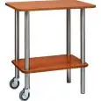 CHARIOT DE SALLE GUÉRIDON- 2 NIVEAUX-MOD. CA901 2R - Structure tubulaire en acier inox de haute épaisseur - N. 2 niveaux en mélamine avec bordure en caoutchouc - Dim. 70x50xh78 cm